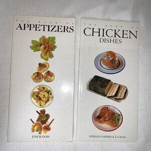 Vtg Book Set: The Book Of Appetizers & The Book Of Chicken Dishes By HP Books